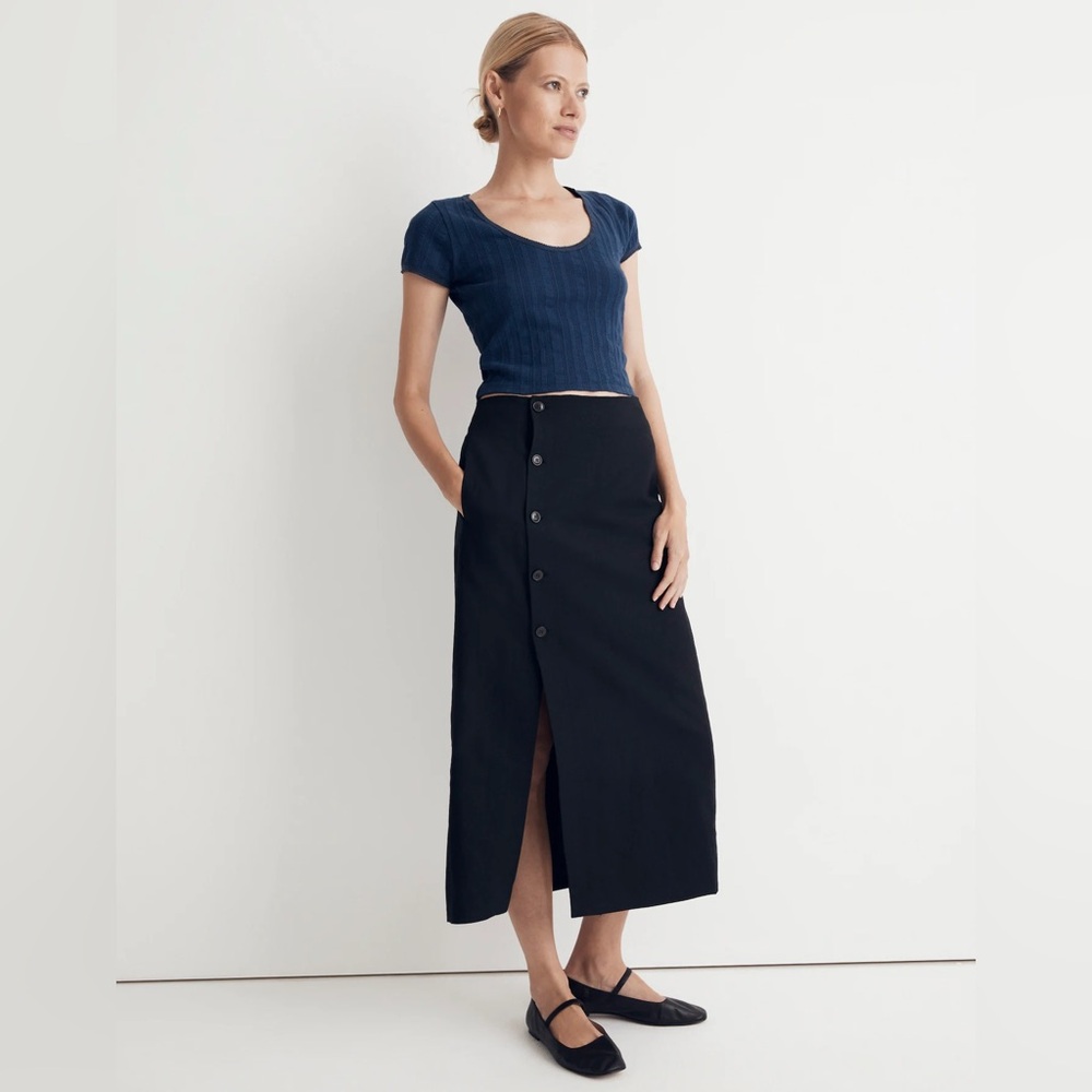 Madewell Linen-Cotton Blend Wrap Skirt